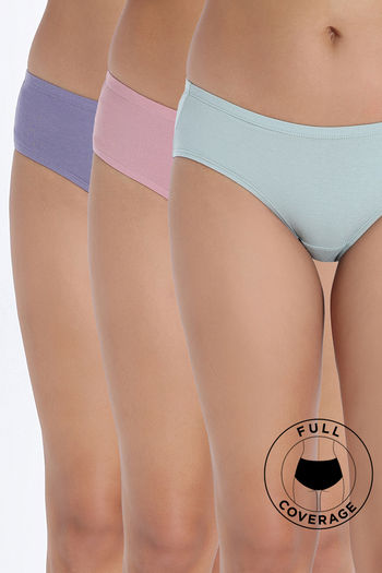 Buy Zivame Regular Rise Full Coverage Hipster Panty (Pack of 3) - Multicolor
